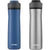 imageContigo 24oz Leakproof Stainless Steel Water Bottle with Straw ampamp Handle Dual Insulated for Cold ampamp Hot Drinks Pack of 2Blue CornStainless Steel w Licorice