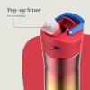 imageContigo 24oz Leakproof Stainless Steel Water Bottle with Straw ampamp Handle Dual Insulated for Cold ampamp Hot Drinks Pack of 2Watermelon Ombre