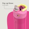 imageContigo 24oz Leakproof Stainless Steel Water Bottle with Straw ampamp Handle Dual Insulated for Cold ampamp Hot Drinks Pack of 2Wildberry