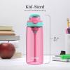 imageContigo Aubrey Kids Water Bottle with Silicone Straw and Spill Proof Lid 14oz 2Pack Whales ampamp Dragon Blue ampamp GreenAzaleaJade  Blue RaspberryAzalea