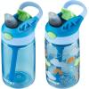 imageContigo Aubrey Kids Water Bottle with Silicone Straw and Spill Proof Lid 14oz 2Pack Whales ampamp Dragon Blue ampamp GreenBlue  Clouds