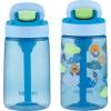imageContigo Aubrey Kids Water Bottle with Silicone Straw and Spill Proof Lid 14oz 2Pack Whales ampamp Dragon Blue ampamp GreenBlue  Clouds