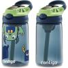 imageContigo Aubrey Kids Water Bottle with Silicone Straw and Spill Proof Lid 14oz 2Pack Whales ampamp Dragon Blue ampamp GreenBlueberry  Monsters
