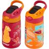 imageContigo Aubrey Kids Water Bottle with Silicone Straw and Spill Proof Lid 14oz 2Pack Whales ampamp Dragon Blue ampamp GreenCheetah  Toucans