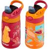 imageContigo Aubrey Kids Water Bottle with Silicone Straw and Spill Proof Lid 14oz 2Pack Whales ampamp Dragon Blue ampamp GreenCheetah  Toucans