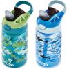 imageContigo Aubrey Kids Water Bottle with Silicone Straw and Spill Proof Lid 14oz 2Pack Whales ampamp Dragon Blue ampamp GreenDinos  Sharks