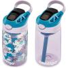 imageContigo Aubrey Kids Water Bottle with Silicone Straw and Spill Proof Lid 14oz 2Pack Whales ampamp Dragon Blue ampamp GreenEggplant  Dinos