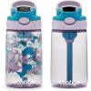 imageContigo Aubrey Kids Water Bottle with Silicone Straw and Spill Proof Lid 14oz 2Pack Whales ampamp Dragon Blue ampamp GreenEggplant  Dinos