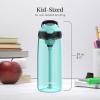 imageContigo Aubrey Kids Water Bottle with Silicone Straw and Spill Proof Lid 14oz 2Pack Whales ampamp Dragon Blue ampamp GreenJadeLicorice  JuniperJade