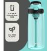 imageContigo Aubrey Kids Water Bottle with Silicone Straw and Spill Proof Lid 14oz 2Pack Whales ampamp Dragon Blue ampamp GreenJadeLicorice  JuniperJade