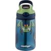 imageContigo Aubrey Kids Water Bottle with Silicone Straw and Spill Proof Lid 14oz 2Pack Whales ampamp Dragon Blue ampamp GreenMonsters