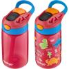 imageContigo Aubrey Kids Water Bottle with Silicone Straw and Spill Proof Lid 14oz 2Pack Whales ampamp Dragon Blue ampamp GreenWatermelon  Dinos