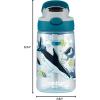 imageContigo Aubrey Kids Water Bottle with Silicone Straw and Spill Proof Lid 14oz 2Pack Whales ampamp Dragon Blue ampamp GreenWhite Sharks
