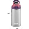 imageContigo Aubrey LeakProof SpillProof Insulated Stainless Steel Water Bottle 13 OzEggplantPunch