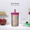 imageContigo Kids Leighton SpillProof Stainless Steel Paw Patrol Tumbler with Straw 12oz Beach Day GreenCoralGrape