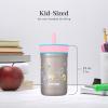 imageContigo Kids Leighton SpillProof Stainless Steel Paw Patrol Tumbler with Straw 12oz Beach Day GreenRaspberryAzalea Butterflies  Honeybees GFX