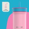 imageContigo Kids Leighton SpillProof Stainless Steel Paw Patrol Tumbler with Straw 12oz Beach Day GreenStrawberry Cream