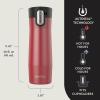 imageContigo West Loop Stainless Steel VacuumInsulated Travel Mug with SpillProof Lid 16oz 2Pack Very Berry ampamp Steel Colors Keeps Hot to 5h ampamp Cold to 12hGoji Berry Frosted Pearl Salt Frosted Pearl