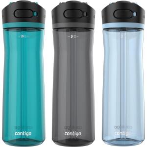 imageContigo Ashland 20 Water Bottle with AUTOSPOUT Lid  Tritan Water Bottle 24oz 3 Pack Juniper ampamp Sake ampamp Bubble TeaJuniperSakeGlacier