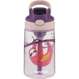 imageContigo Aubrey Kids Water Bottle with Silicone Straw and Spill Proof Lid 14oz 2Pack Whales ampamp Dragon Blue ampamp GreenSloth