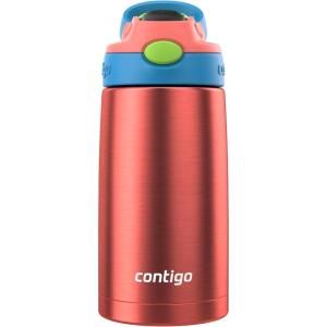 imageContigo Aubrey LeakProof SpillProof Insulated Stainless Steel Water Bottle 13 OzCoralBlue Poppy