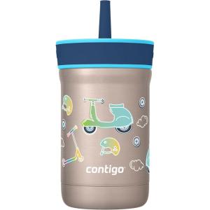imageContigo Kids Leighton SpillProof Stainless Steel Paw Patrol Tumbler with Straw 12oz Beach Day GreenJuniper Scootin By GFX