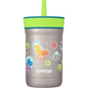 imageContigo Kids Leighton SpillProof Stainless Steel Paw Patrol Tumbler with Straw 12oz Beach Day GreenJuniper Spacecraft GFX