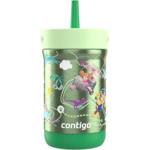 imageContigo Kids Leighton SpillProof Stainless Steel Paw Patrol Tumbler with Straw 12oz Beach Day GreenPaw Patrol Dino Treks