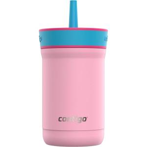 imageContigo Kids Leighton SpillProof Stainless Steel Paw Patrol Tumbler with Straw 12oz Beach Day GreenStrawberry Cream