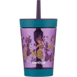 imageContigo Kids SpillProof Tumbler with Straw 14 oz 2 PackEggplant with Mermaid