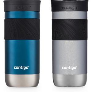 imageContigo SNAPSEAL Insulated Stainless Steel Travel Mug with Grip 16oz Blueberry Transparent Satin ampamp Gold MorelBlueberryGold Morel