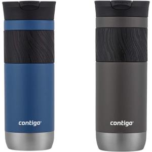 imageContigo SNAPSEAL Insulated Stainless Steel Travel Mug with Grip 16oz Blueberry Transparent Satin ampamp Gold MorelSakeBlue Corn