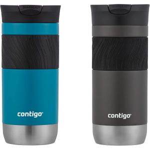 imageContigo SNAPSEAL Insulated Stainless Steel Travel Mug with Grip 16oz Blueberry Transparent Satin ampamp Gold MorelSakeJuniper