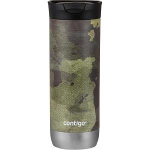 imageHuron VacuumInsulated Stainless Steel Travel Mug 16oz Licorice  LeakProof Lid for HotCold Beverages Fits Most Cup Holdersand BrewersCamo