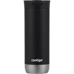 imageHuron VacuumInsulated Stainless Steel Travel Mug 16oz Licorice  LeakProof Lid for HotCold Beverages Fits Most Cup Holdersand BrewersLicorice