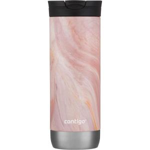 imageHuron VacuumInsulated Stainless Steel Travel Mug 16oz Licorice  LeakProof Lid for HotCold Beverages Fits Most Cup Holdersand BrewersPink Marble