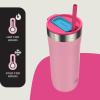 imageContigo x Ally Love Stainless Steel VacuumInsulated Tumbler wStraw Autoclose Tech Easy Clean Lid Leakproof Drinking Keeps Drinks Cold 20hours BPA Free 24oz Streeterville 20 OatmilkStrawberry Cream