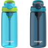 imageContigo Aubrey Kids Water Bottle with Silicone Straw and Spill Proof Lid 14oz 2Pack Whales ampamp Dragon Blue ampamp GreenBlue RaspberryCool Lime  BlueberryJuniper