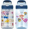imageContigo Aubrey Kids Water Bottle with Silicone Straw and Spill Proof Lid 14oz 2Pack Whales ampamp Dragon Blue ampamp GreenPaw Patrol BlueberryMacaroon  BlueberryPeriwinkle