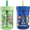 imageContigo Paw Patrol SpillProof Kids Tumbler with Straw  BPAFree Plastic Water Bottle  14oz 2Pack for Home School TravelPaw Patrol Power Pups and Dino Treks