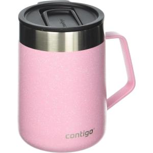 imageContigo Streeterville Stainless Steel Travel Mugs 14oz Stylish Duo Pack with SplashProof Lid VacuumInsulated Coffee Mugs with Handle ampamp Grip Base Dishwasher Safe  Licorice ampamp SaltAzalea Powder Coat Speckle