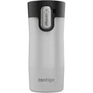 imageContigo West Loop Stainless Steel VacuumInsulated Travel Mug with SpillProof Lid 16oz 2Pack Very Berry ampamp Steel Colors Keeps Hot to 5h ampamp Cold to 12hSalt Frosted Pearl