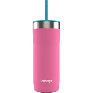 imageContigo x Ally Love Stainless Steel VacuumInsulated Tumbler wStraw Autoclose Tech Easy Clean Lid Leakproof Drinking Keeps Drinks Cold 20hours BPA Free 24oz Streeterville 20 OatmilkAzalea