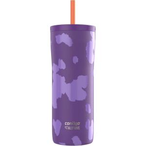 imageContigo x Ally Love Stainless Steel VacuumInsulated Tumbler wStraw Autoclose Tech Easy Clean Lid Leakproof Drinking Keeps Drinks Cold 20hours BPA Free 24oz Streeterville 20 OatmilkViolet