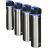 imageContigo Cortland Chill 20 Blueberry Stainless Steel Water Bottle VacuumInsulated SpillProof Lid 24oz Ideal for Hot or Cold Drinks Interchangeable Lid Perfect for Kids amp AdultsStainless Steel w Blue Poppy
