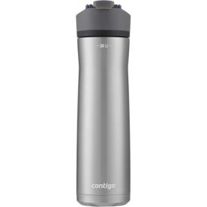 imageContigo Cortland Chill 20 Blueberry Stainless Steel Water Bottle VacuumInsulated SpillProof Lid 24oz Ideal for Hot or Cold Drinks Interchangeable Lid Perfect for Kids amp AdultsSteelBlue Corn