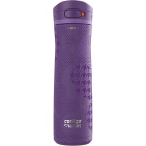 imageContigo Jackson Chill 20 VacuumInsulated Stainless Steel Water Bottle with Secure Lid LeakProof Travel Friendly 20oz Capacity Blueberry Color Keeps Drinks Cold for 12 HoursViolet