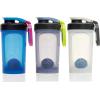 imageContigo Fit Shake amp Go 20 Shaker Bottle with LeakProof Lid 20oz Gym Water Bottle with Whisk and Carabiner Handle Dishwasher Safe Mixer Bottle 3Pack Blue Poppy amp Earl Grey amp Salt