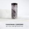 imageContigo Huron 16oz VacuumInsulated Stainless Steel Travel Mug LeakProof Lid Keeps Drinks Hot or Cold for Hours White Marble Finish Fits Most Cup Holders amp Brewers16 Ounces Pack of 4