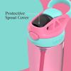 imageContigo Kids Cleanable AUTOSPOUT Water Bottle 14oz 2 Pack Strawberry Ice CreamAzalea  Blue Raspberry
